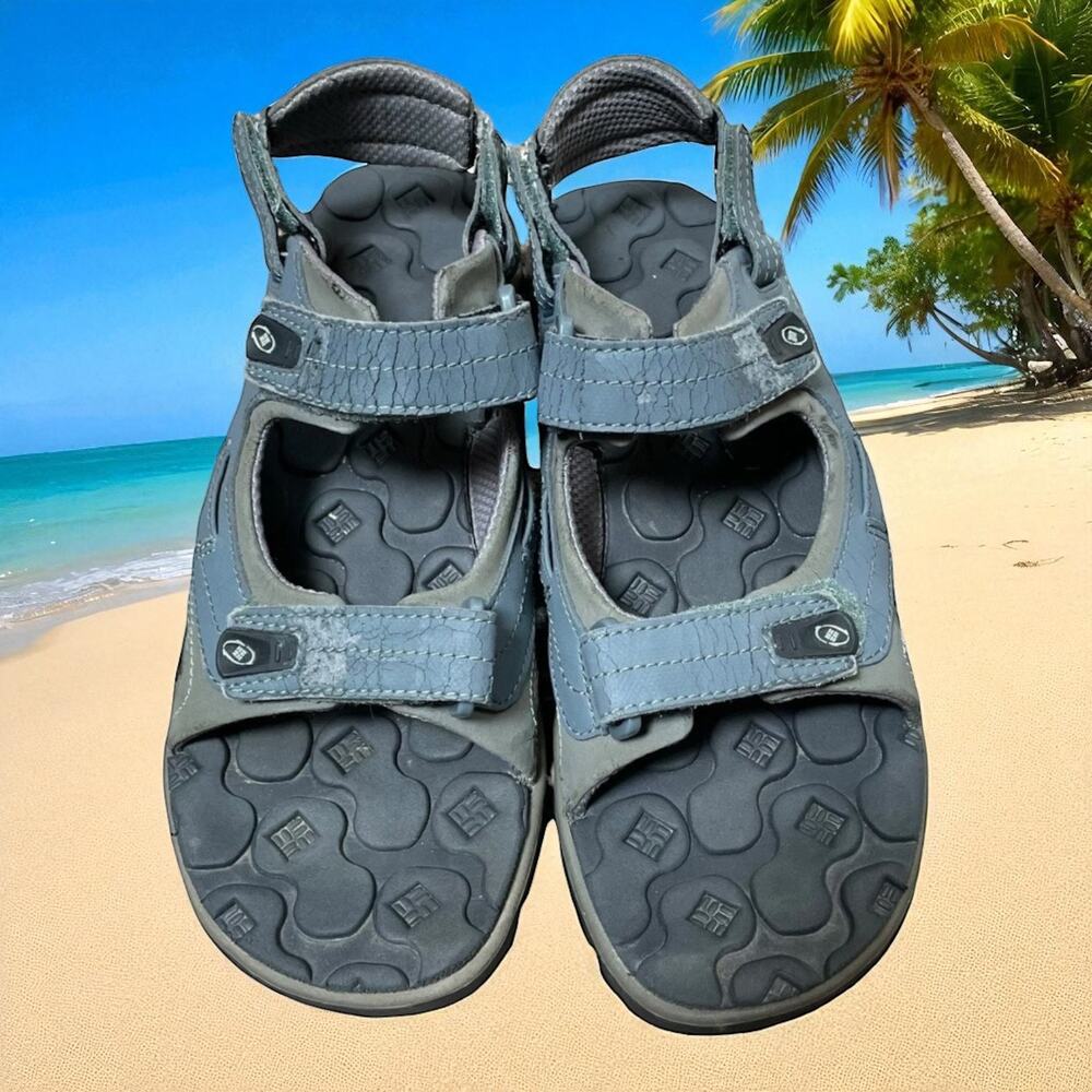 Columbia Womens 8 Interchange Sandals Gray Blue Adjustable Straps Hiking BL4044